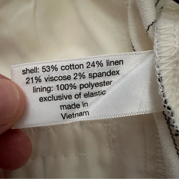 NEW Lane Bryant Wide Leg Linen Blend Trouser Pants Women's 16 Cream Stripes - Picture 4 of 10